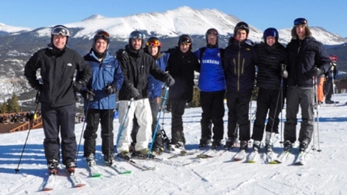 Capstone team members on a ski trip