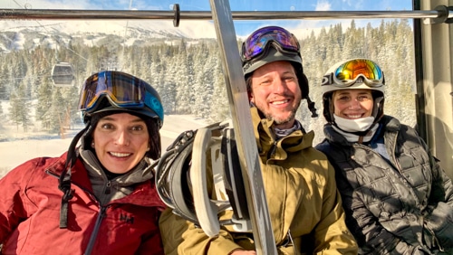 Capstone team members on a ski trip